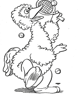 A coloring page of sesame street